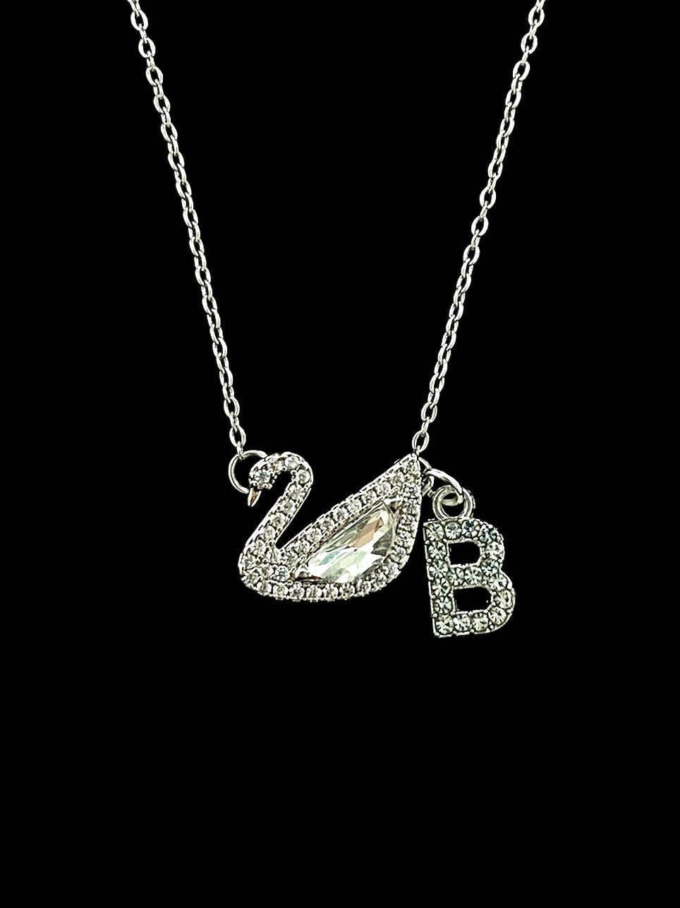 Collier cygne blanc en argent